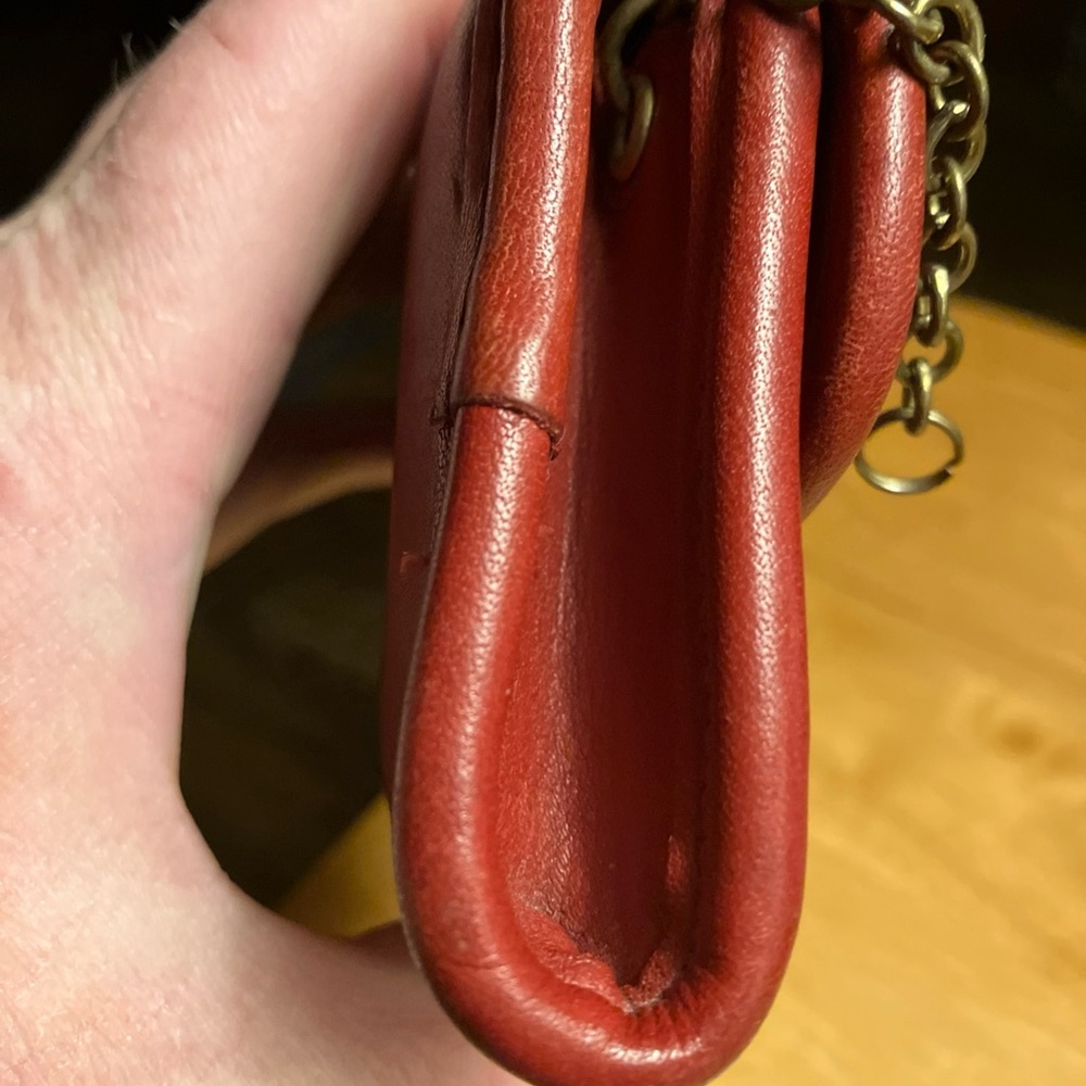 Vintage Coach Multi Function Red Leather Wallet 7219 Missing Key Ring - Picture 6 of 10